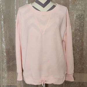 Cable & Gauge Pink Crewneck Drawstring Sweater